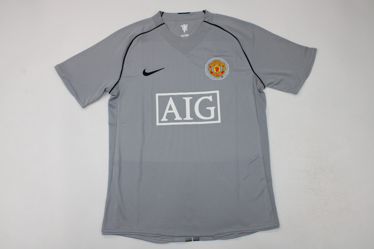 AAA Quality Manchester Utd 07/08 GK Grey Soccer Jersey